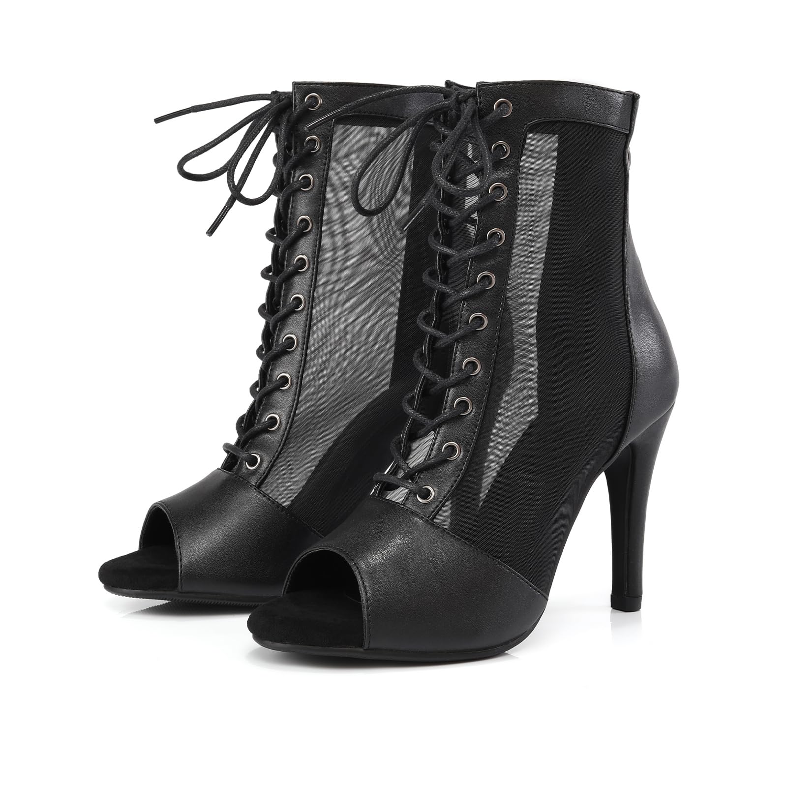 Latein-Tanzstiefel für Damen aus Mesh Damenschuhe mit Absatz Atmungsaktive Tanzstiefel Jazz-Stiefeletten