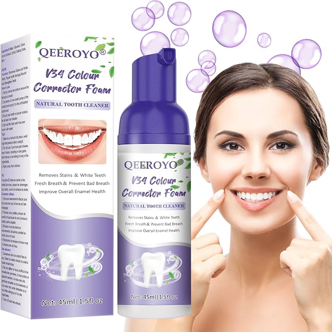 V34 Foam Colour Corrector, Purple Teeth Whitener, Teeth Stain Removal