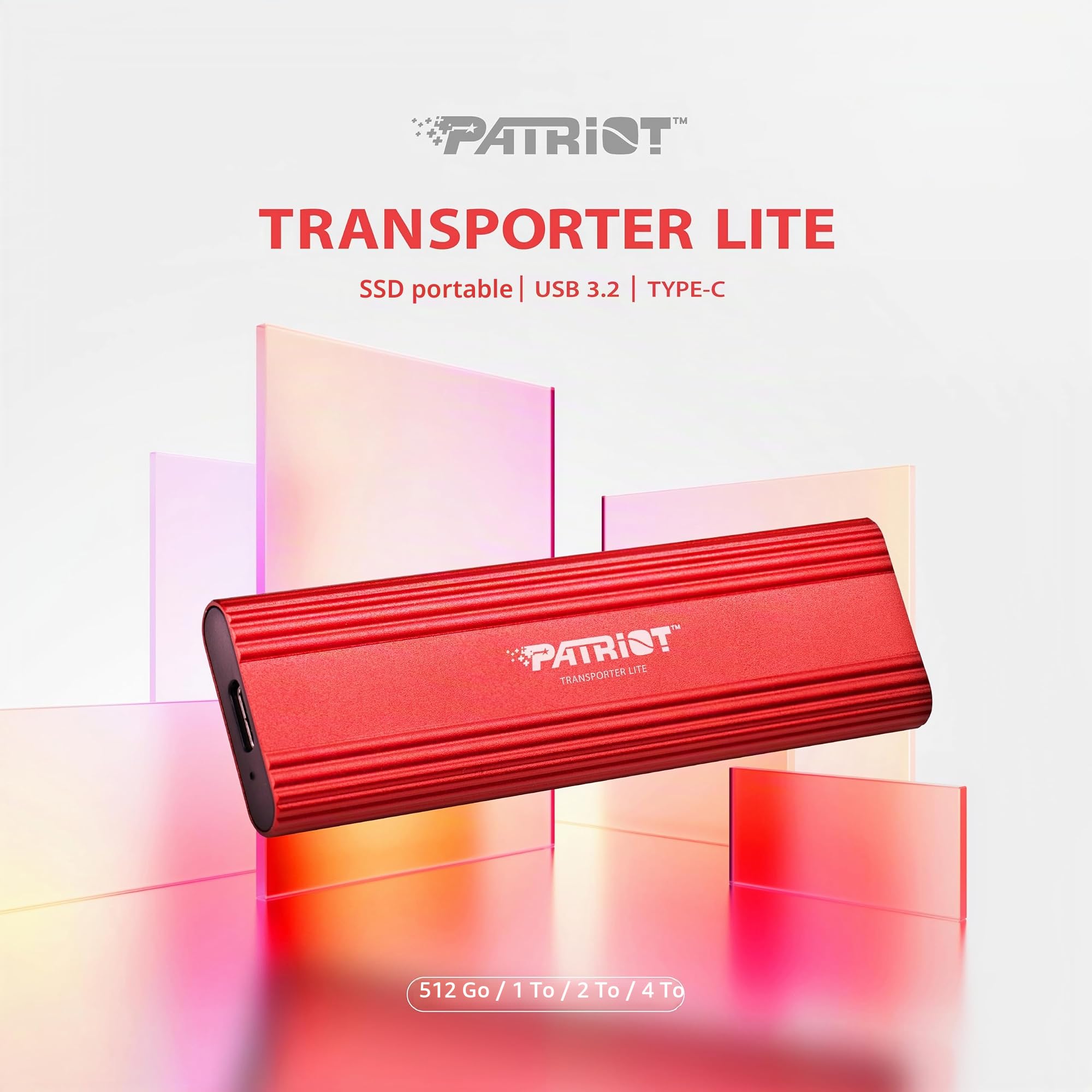 Patriot Transporter Lite 2 to Type-C USB 3.2 Gen 2 External Portable SSD - External Solid State Drive - PTPL2TBPEC