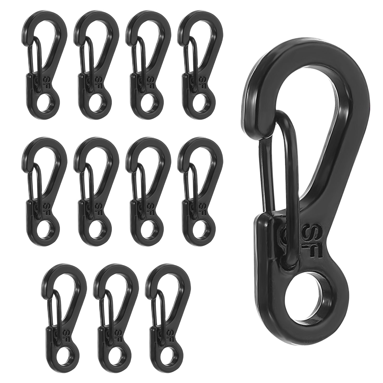 Molain 12 Pcs Small Mini Carabiner Clip Metal Tiny Spring Snap Hook Keychains Micro Carabiners for Paracord Alloy Key Rings Camera Strap Outdoor Hiking Fishing Camping Backpack Accessories(Black)