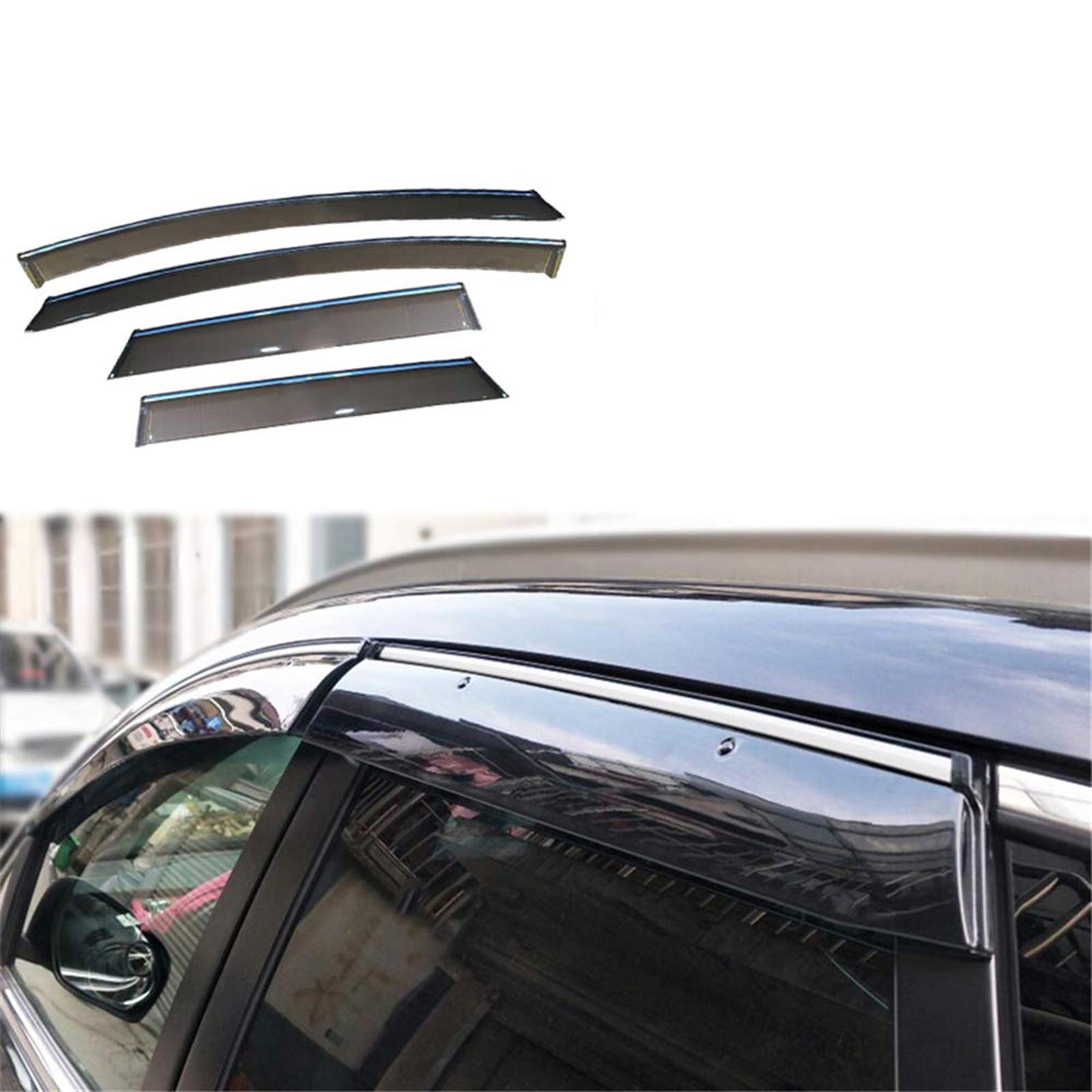 HCDSWSN Deflectors,ABS 4pcs Car Styling Smoke Window Sun Rain Visor Deflectors Guard,For Mazda CX-7 2010 2011 2012 Accessories