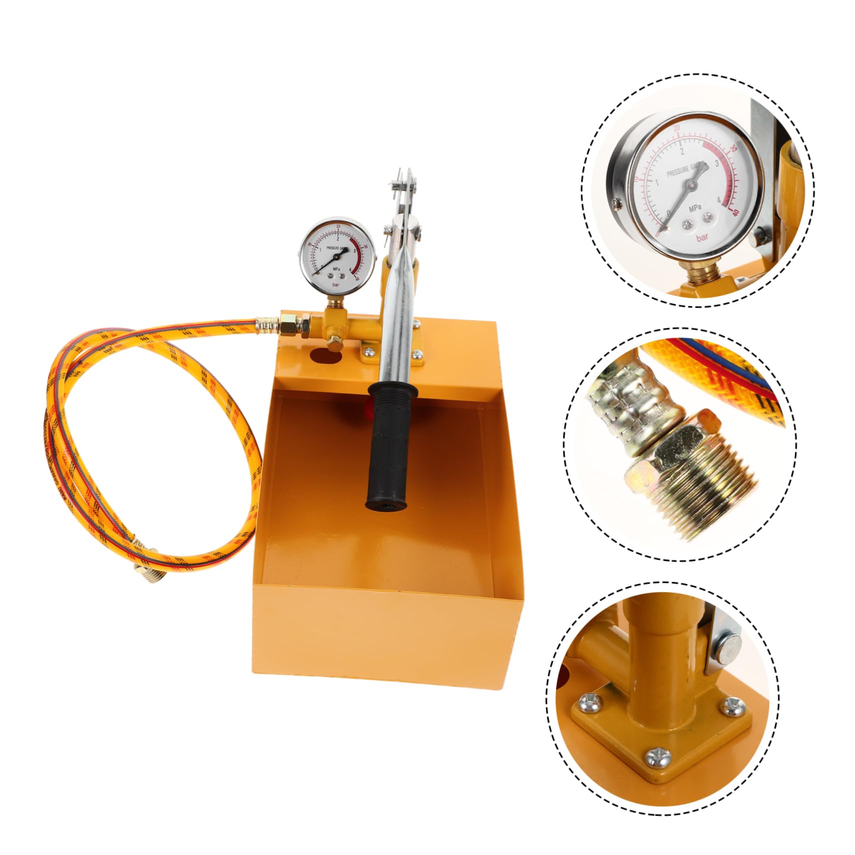Luxshiny Pompa Pressione Acqua Manuale per Prove Idrauliche e Test di Pressione, Manometro Grande, Lettura Chiara, per Acqua e Olio Idraulico Colore Casuale Stile Casuale