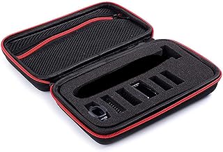 INVODA Travel Shaver Case Compatible with Philips Norelco QP2724/90 Trimmer Waterproof Hard Portable Storage Box for QP2520/90 QP2630/72 QP2724/70 QP2834/70 Shaver (Black-Red)