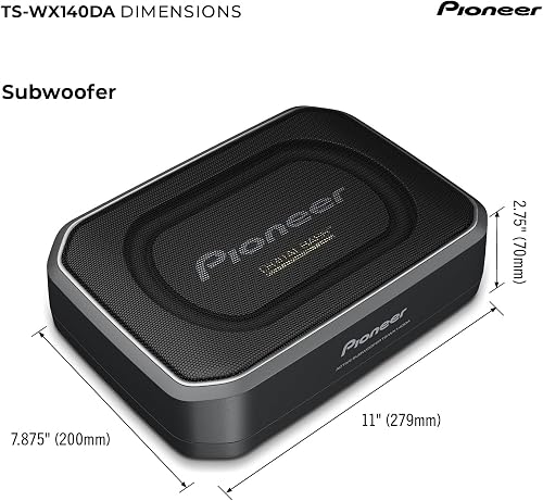 PIONEER Subwoofer attivo TS-WX140DA, subwoofer con alloggiamento con potenza massima di 170W, subwoofer 20x13 cm in alloggiamento MDF, nero, potenza di ingresso nominale 50 W, telecomando via cavo - 6