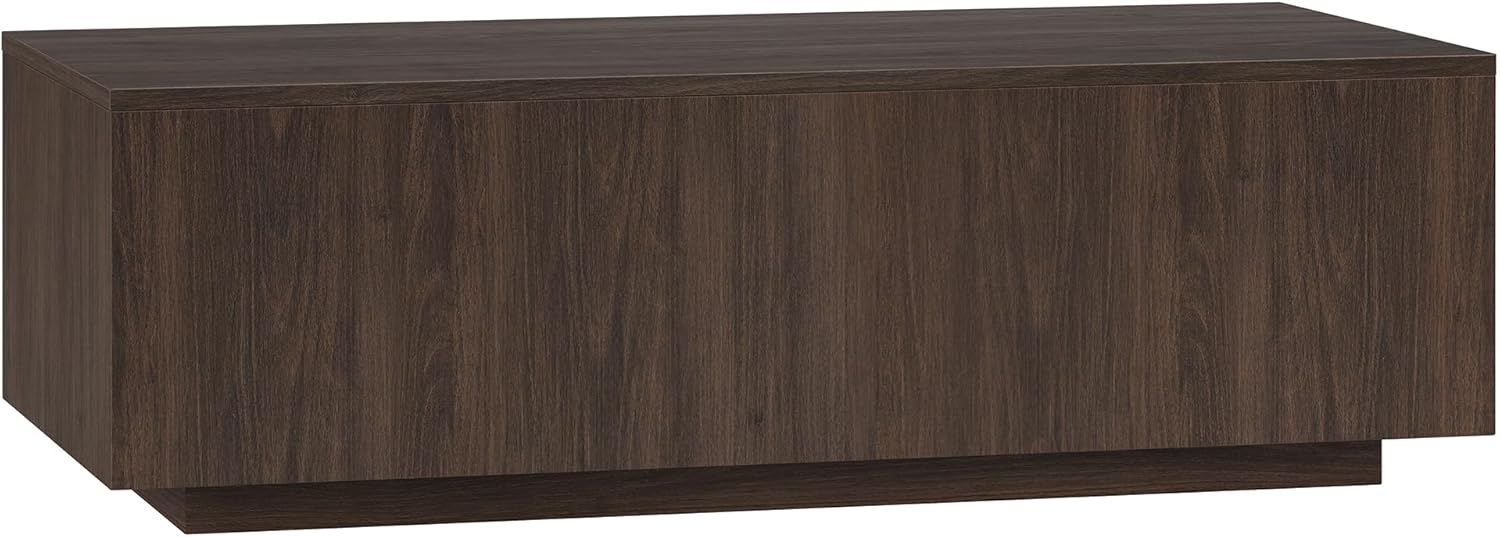 Henn&Hart 48" Rectangular Low-Profile Wood Coffee Table for Living Room, Family Room, or Office, Warm Brown