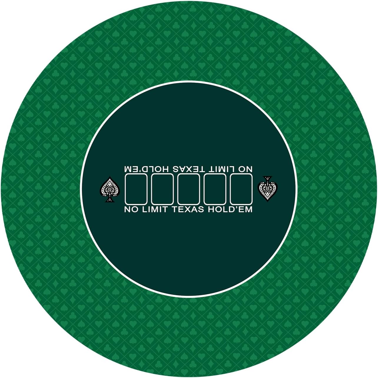 nuveti 24/31/47/55/63inch Round Poker Mat for Texas Holdem | Portable Poker Table Top with Art Deco Layout Print 6-8 Player Game Layout Mat to Play Cards, Poker Games, Blackjack, Casino 24''x 24''-yuangreenwen6 24''X 24''X 2MM