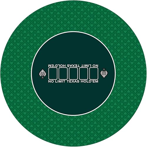 Miniatura 12 de nuveti Alfombrilla de póquer redonda de 61/79/119/140/160 cm para Texas Holdem Mesa de póquer portátil con diseño Art Deco para jugar cartas