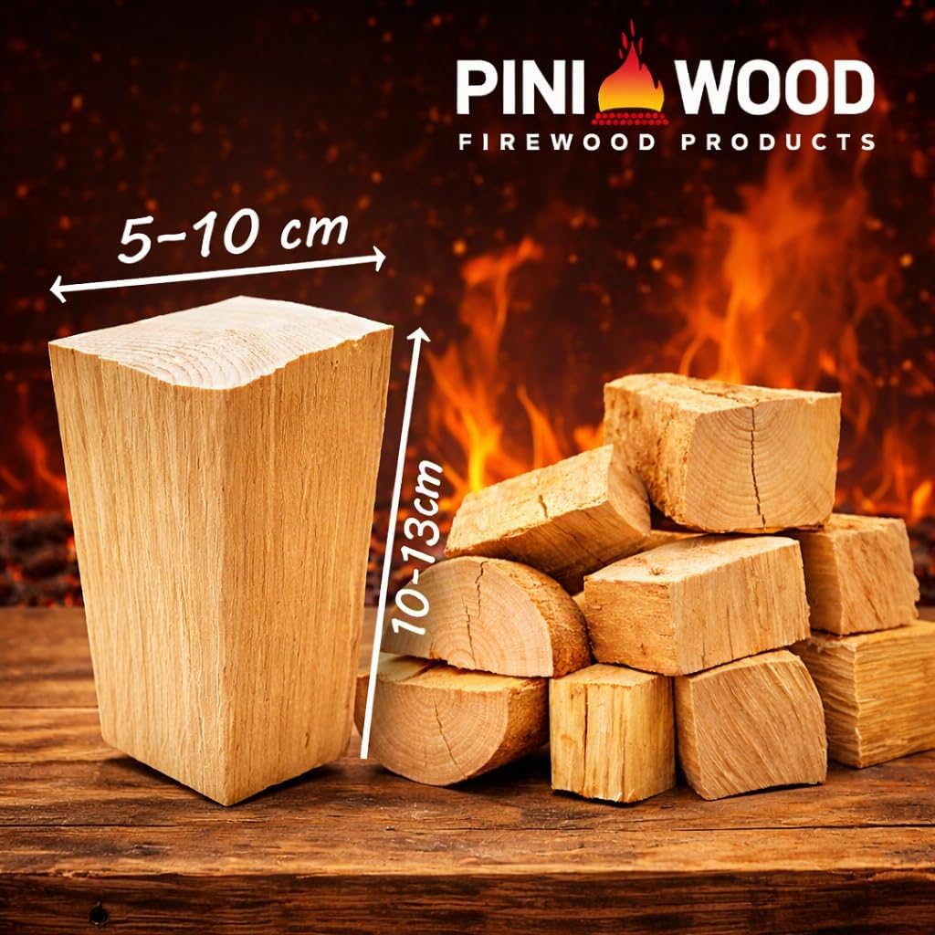 PINI Räucherholz Smokerholz Grillholz BBQ-Holz Wood Chunks Buchenholz OHNE RINDE 15 kg für Smoker Grill