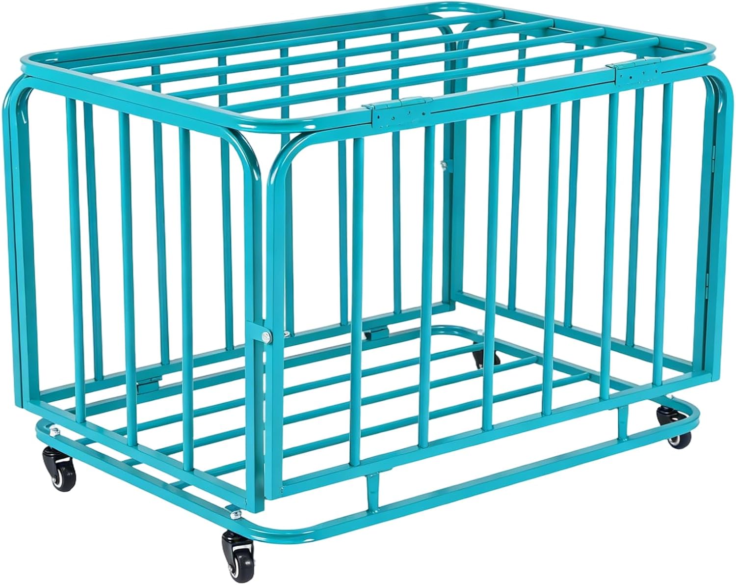 Folding Ball Storage Rack Ball Storage Cage with Wheels and Lid Sports Equipment Organizer for Garage Kindergarten