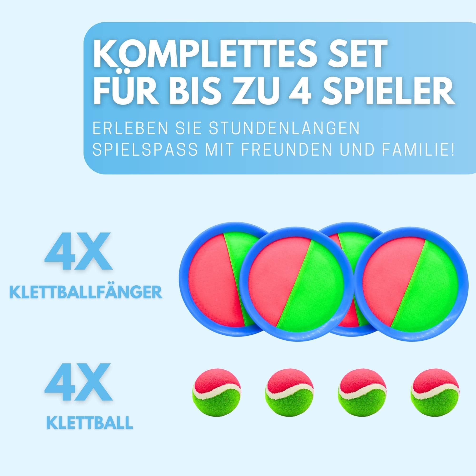 INPODAK Klettball Spiel Set - Wasserdichtes Wurf- Und Fangspiel Für Kinder 3-12 Jahre