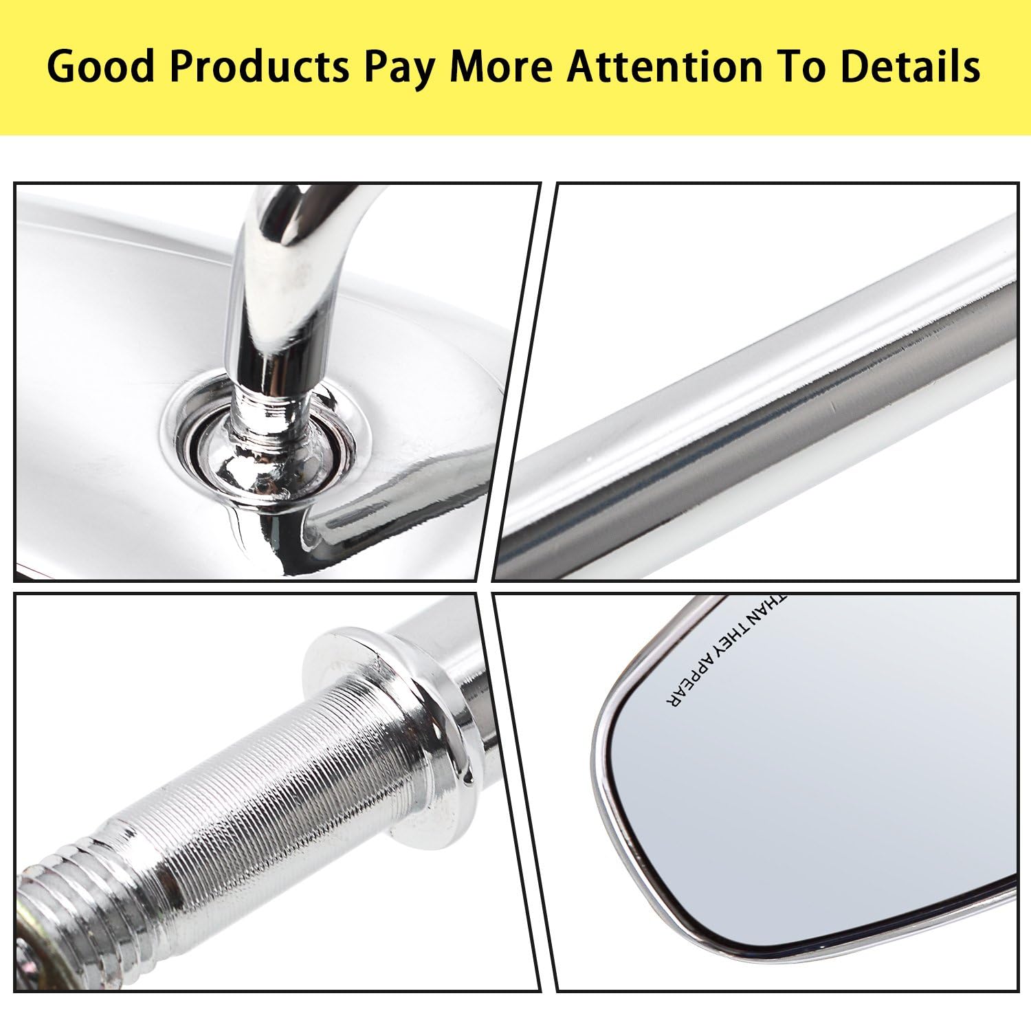 Specchietto retrovisore con filettatura 5/16 24 UNF, universale per Harley CVO Touring Softail Dyna Sportster XL 883 1200 Electra Glide Road Glide 1984-2025,cromato #2