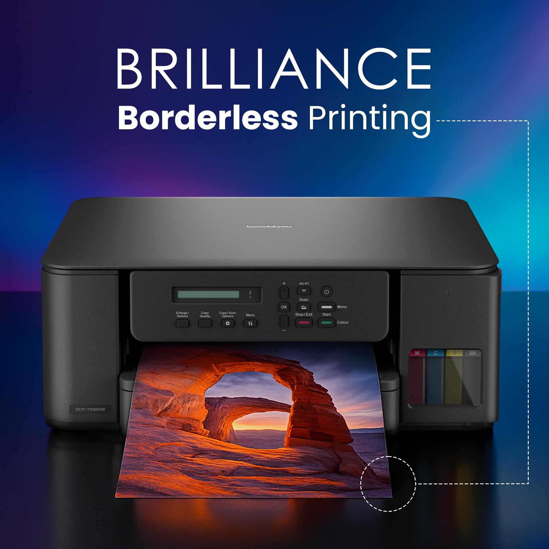 Brother Ink Tank DCP-T535DW New Launch (Print Scan Copy) WiFi Auto Duplex Printer, 128MB Memory, Print Pages Upto 15K in Black & 5K in Color Each (CMY) Get an Extra Black Ink Bottle, Free Installation — Amazon image 3