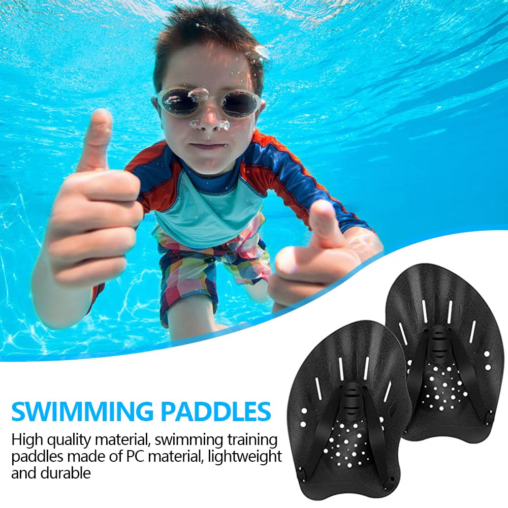 Pagaie da Nuoto, 1 Paio di Hand Paddle con Cinghie Regolabili Paddle per L'allenamento del Nuoto Leggere e Veloci Esercizi Accessori per Adulti Bambini