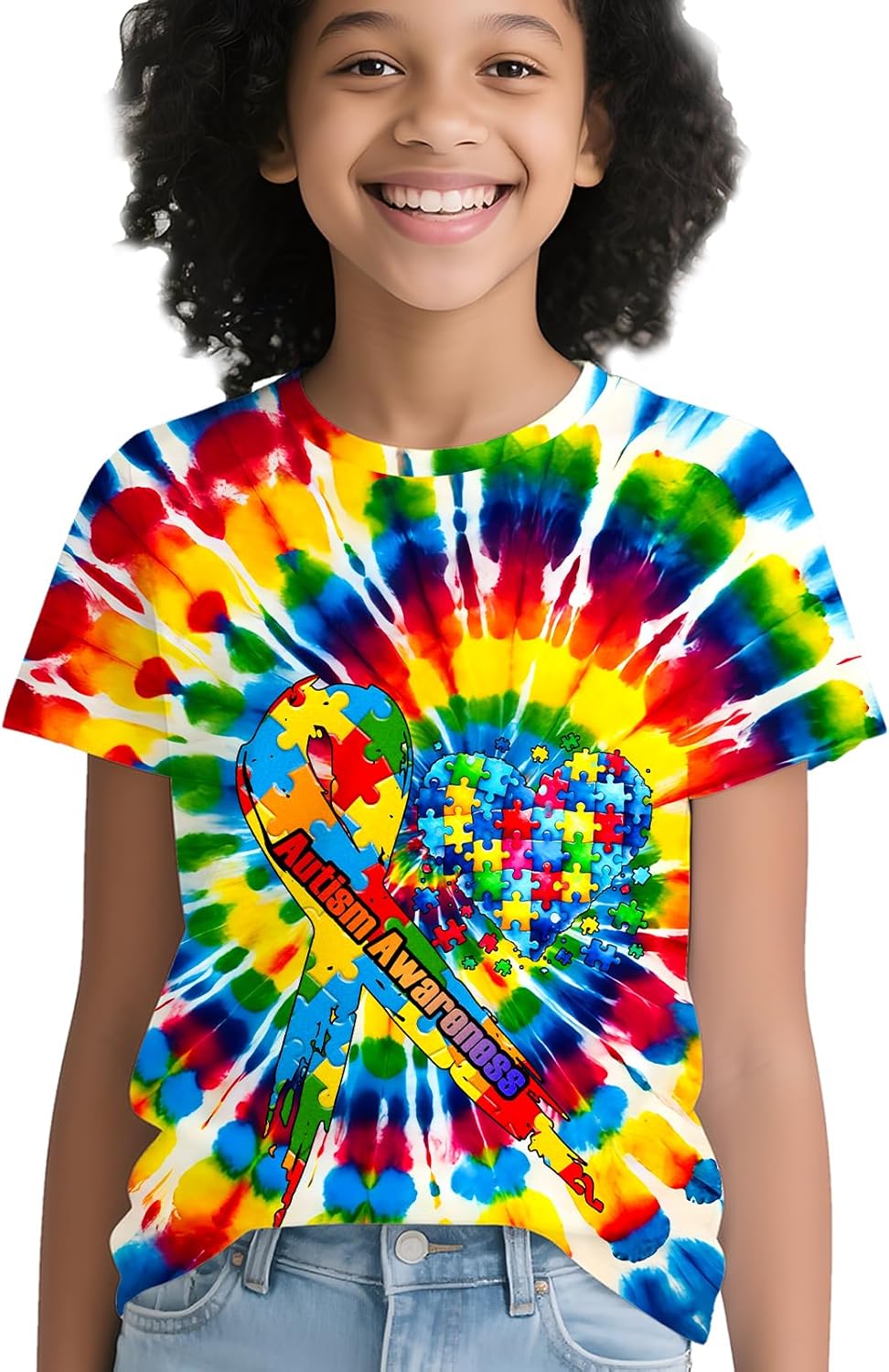 Kids Tie Dye Shirts for Boys Girls Outfit Clothes Children Hippies Short Sleeve Tees Tie-Dye T Shirt 6-16 Years - Image 5