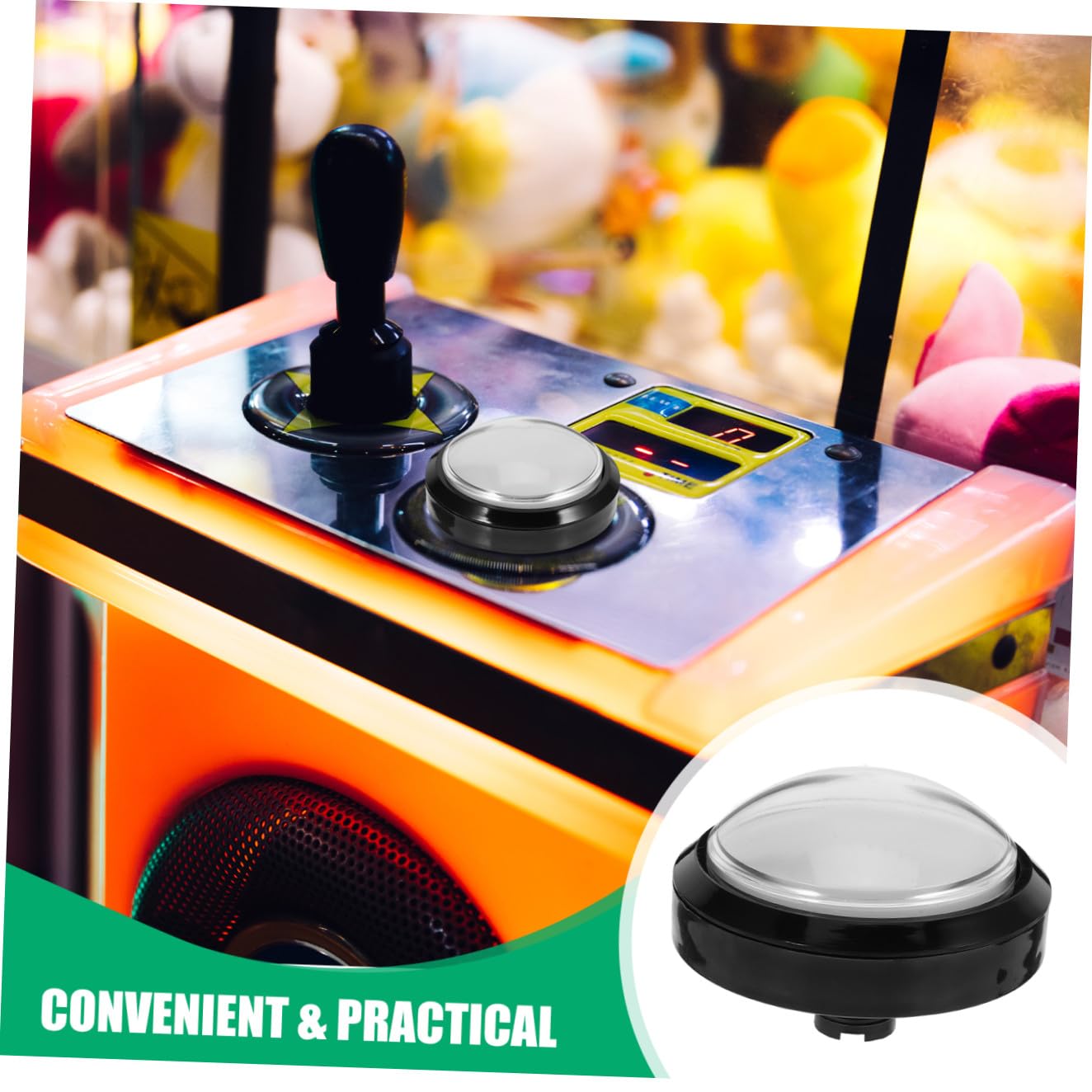 SUPVOX Pulsante di Ricambio Rotondo Luce Bianca per Macchina da Gioco, Interruttore a Microcontatto in ABS e Metallo per Giochi Arcade e Progetti DIY