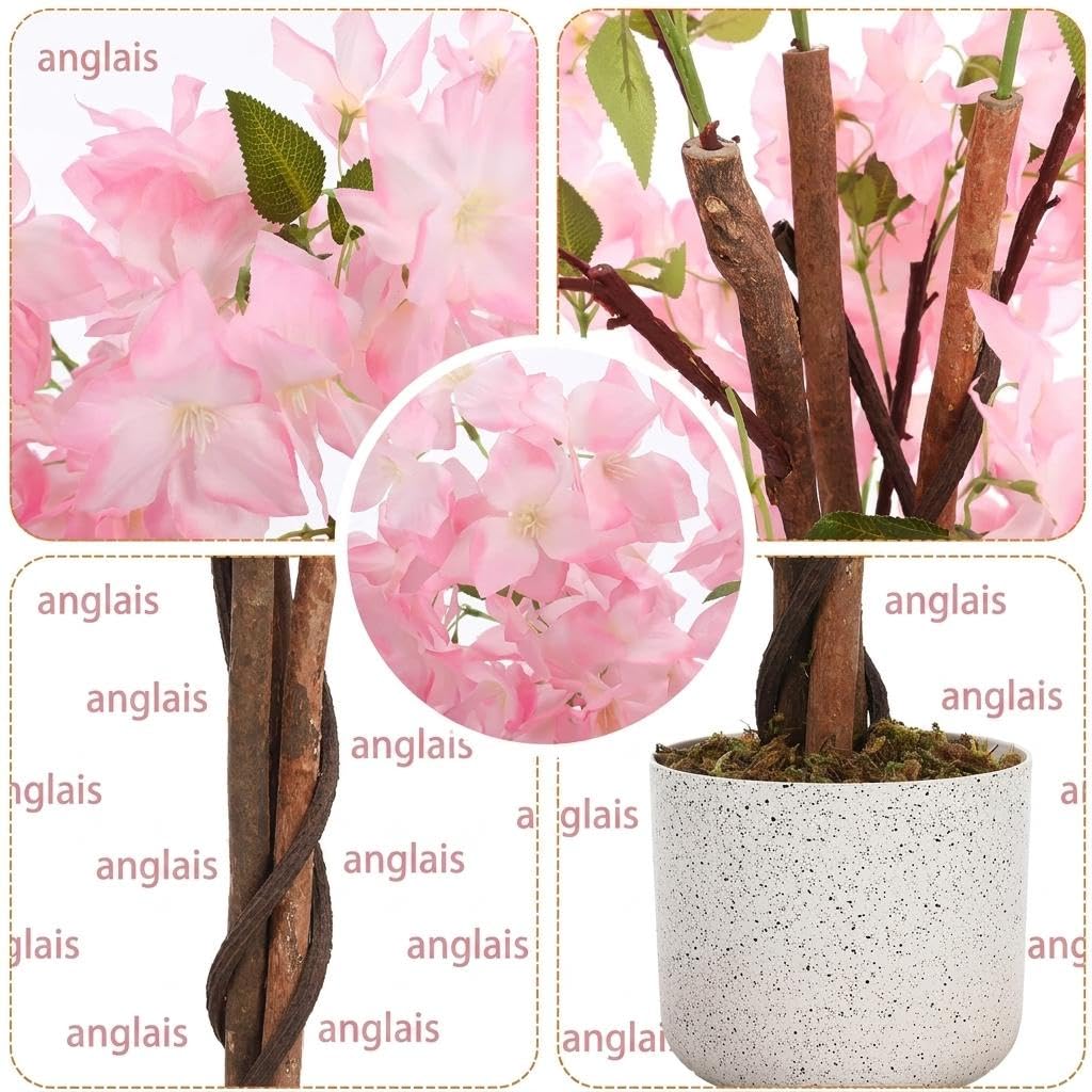 IDEALHOUSE Albero di ciliegio artificiale, 120 cm, con fiori di farfalla