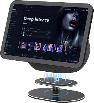 Adjustable Stand for Echo Show 8 4th Gen 2025 Release, 360 Swivel Table Stand, Tiltable Smart Display Holder with Non-Slip Base, All Aluminum Alloy Black