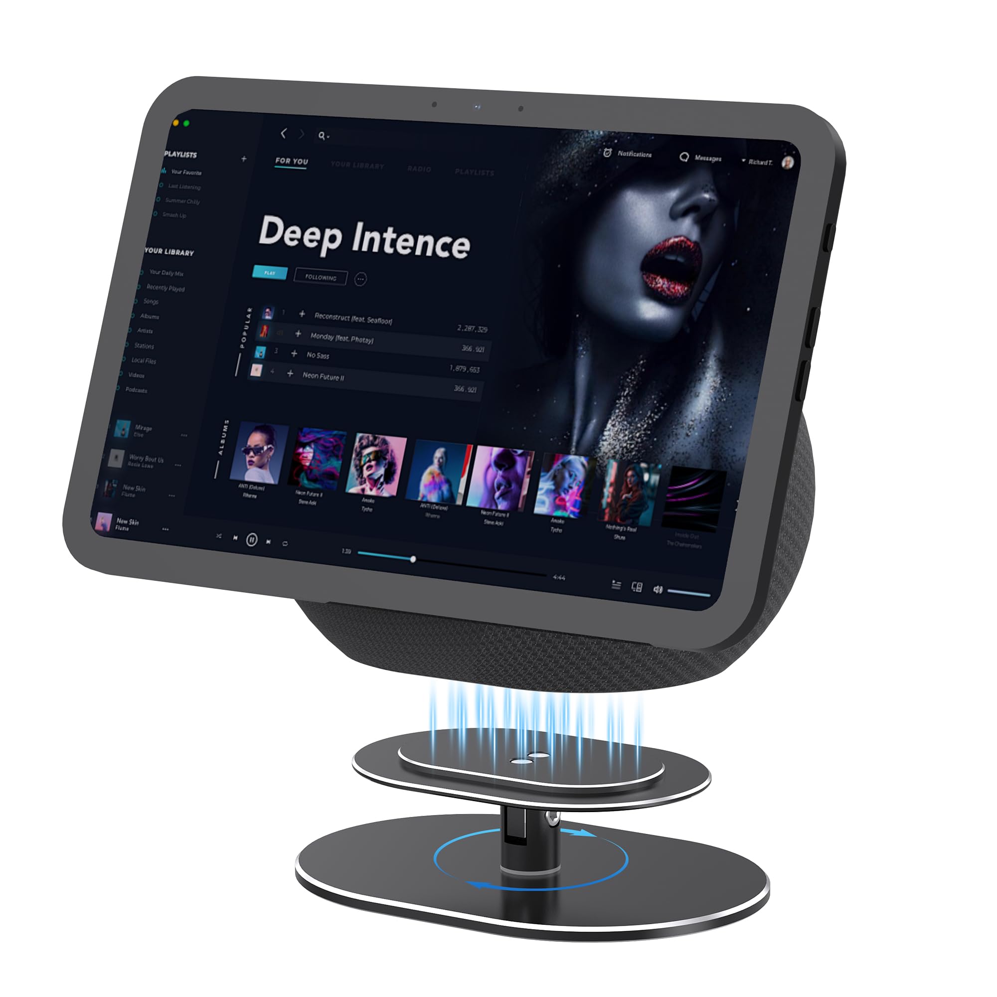 Mount - Versatile Aluminum Alloy Stand For Show 8/Show11 (2025 Release),360-Degree Rotation, Anti-Slip Table Stand Without Blocking Audio,Easy Installation for Desktop,Space Saving(Black)