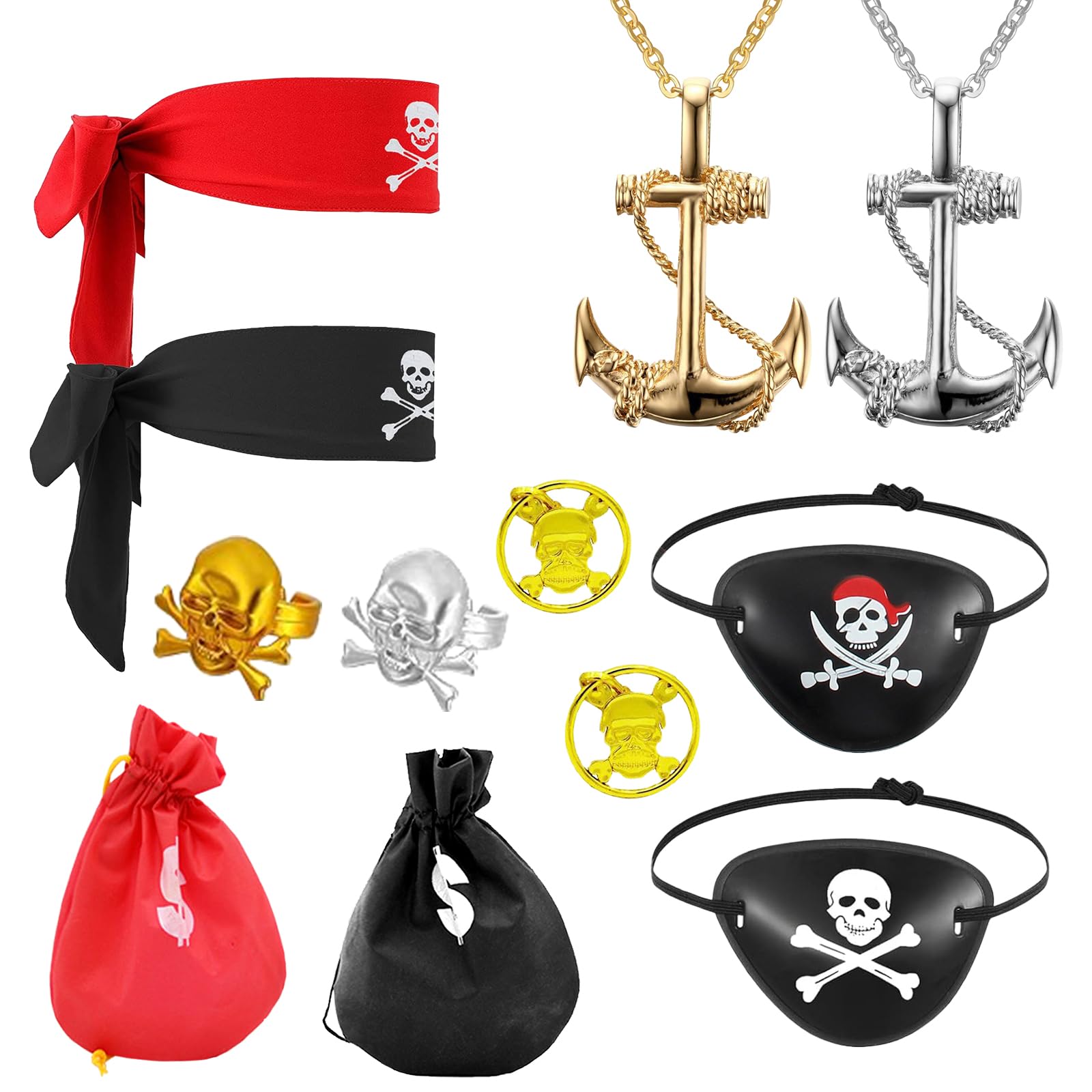 12 PCS Pirate Accessories Adult Set