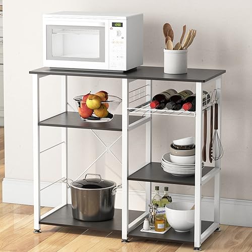 Miniatura 2 de SogesHome Estante de 4 niveles para microondas, estante organizador de almacenamiento de cocina, aperitivo de café para el hogar, cocina, sala de