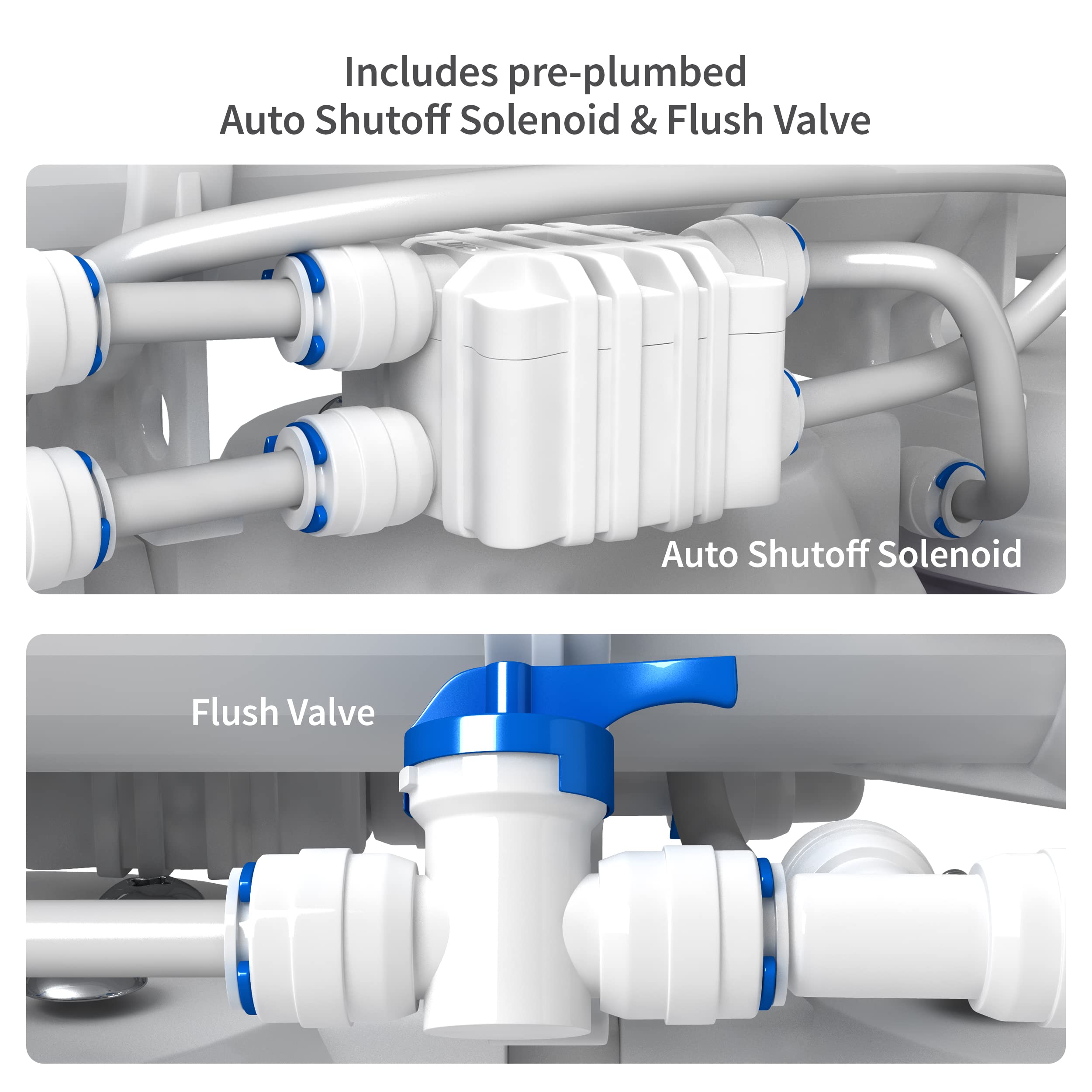 Sistema de desionización de filtración de agua de ósmosis inversa de 4 etapas AQUATICLIFE, unidad de filtro RO/DI 100 GPD