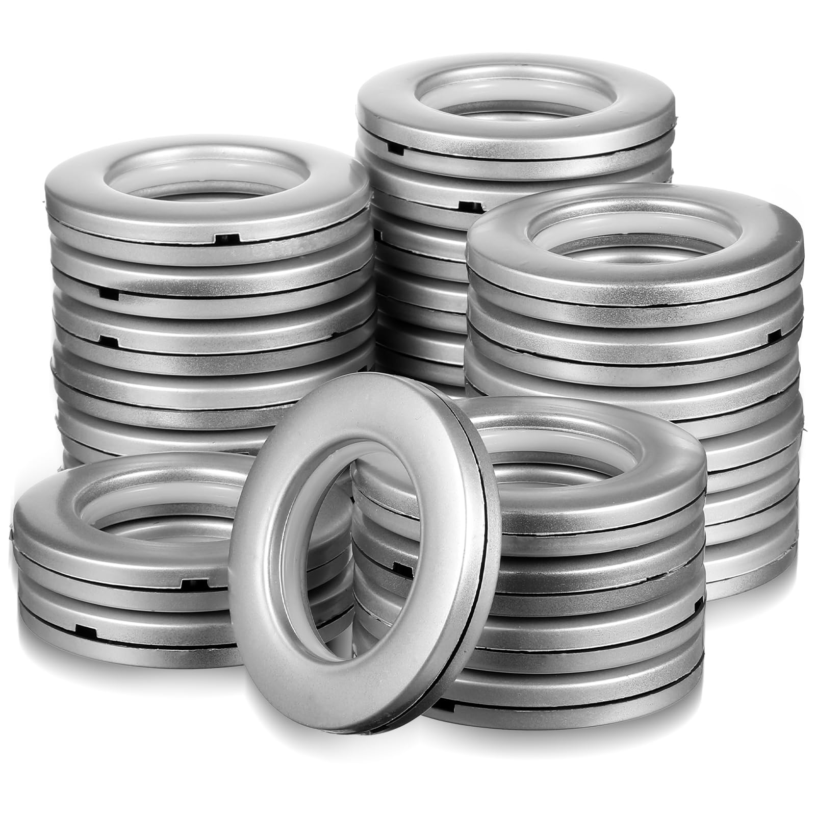 Curtain Grommets - 80 Pack Matte Silver -1