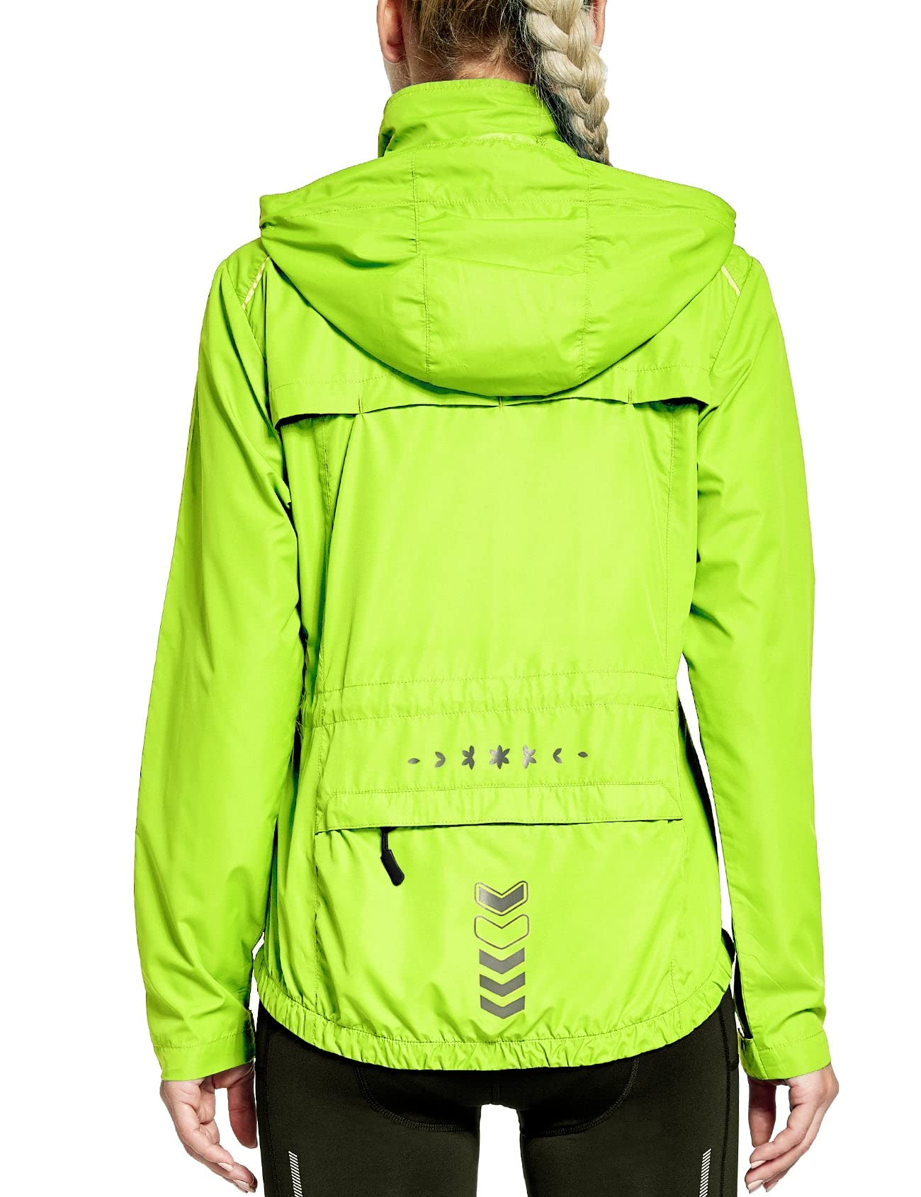 FitsT4 Women's Cycling Running Jackets Lightweight Windproof Bike Windbreaker Reflective with Hooded