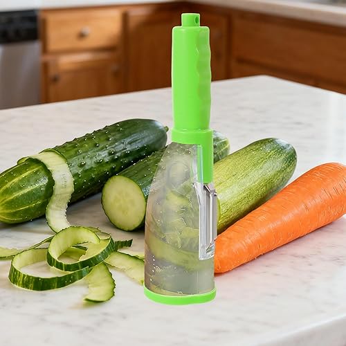 Miniatura 5 de Generic 2pcs Fruit Vegetable Peeler With Storage Box - Apple Stripper With Container - Potatoes Peeling Knife Skin Catcher Stainless Steel Blade For