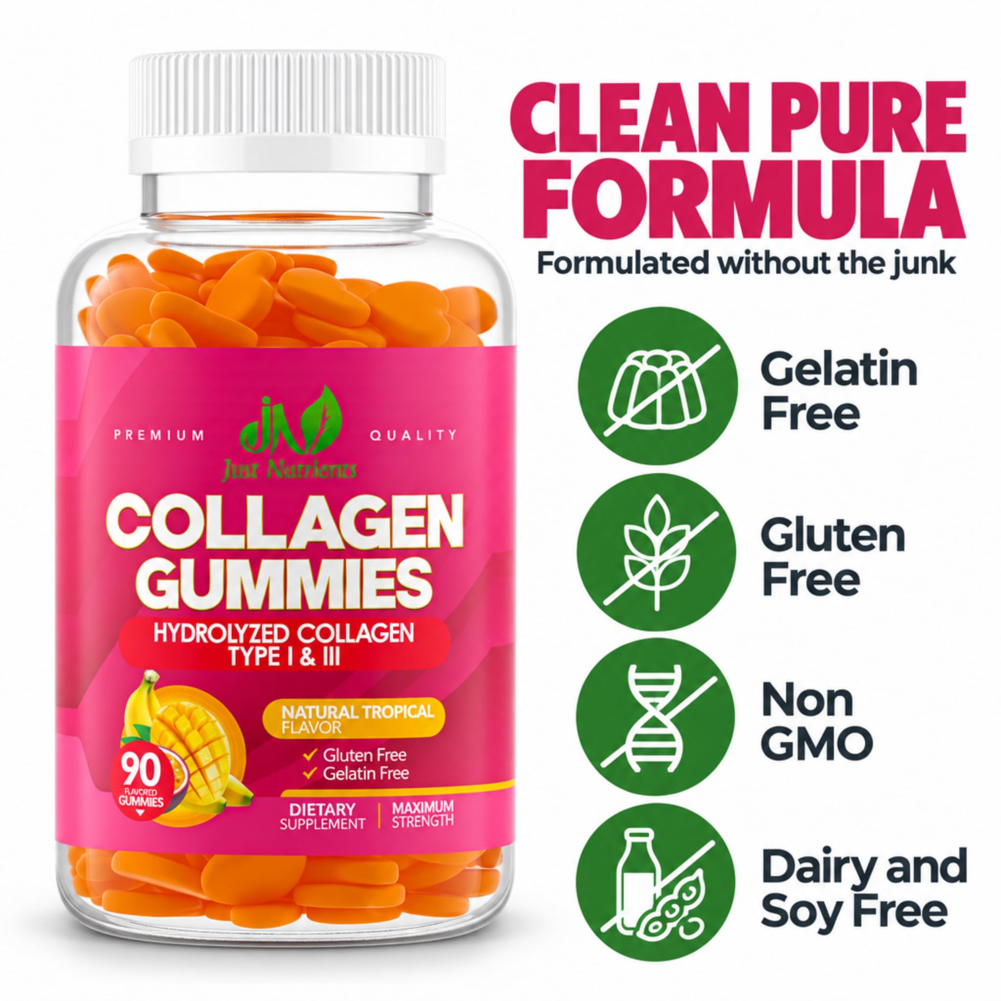 Collagen Gummies for Women & Men - Tropical Flavor (90 Count) — Amazon image 6