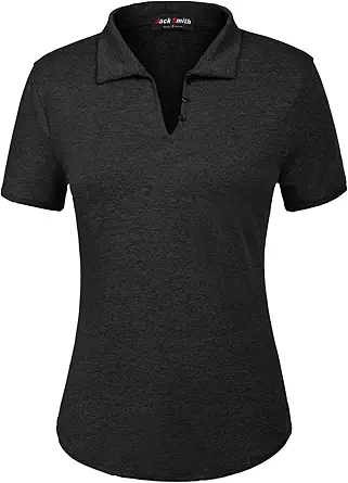 JACK SMITH Women's Short Sleeve Sports Moisture-Wicking Polo Shirt T-Shirt Tops