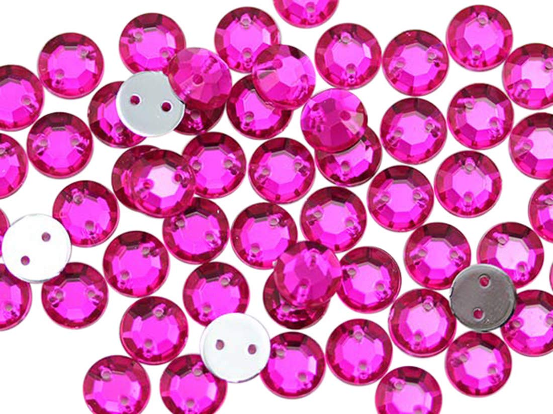 Allstarco 7mm Flat Back Sew On Rhinestones Beads for Crafts Plastic Acrylic Round Gems with Holes for Sewing Clothing Embelishments