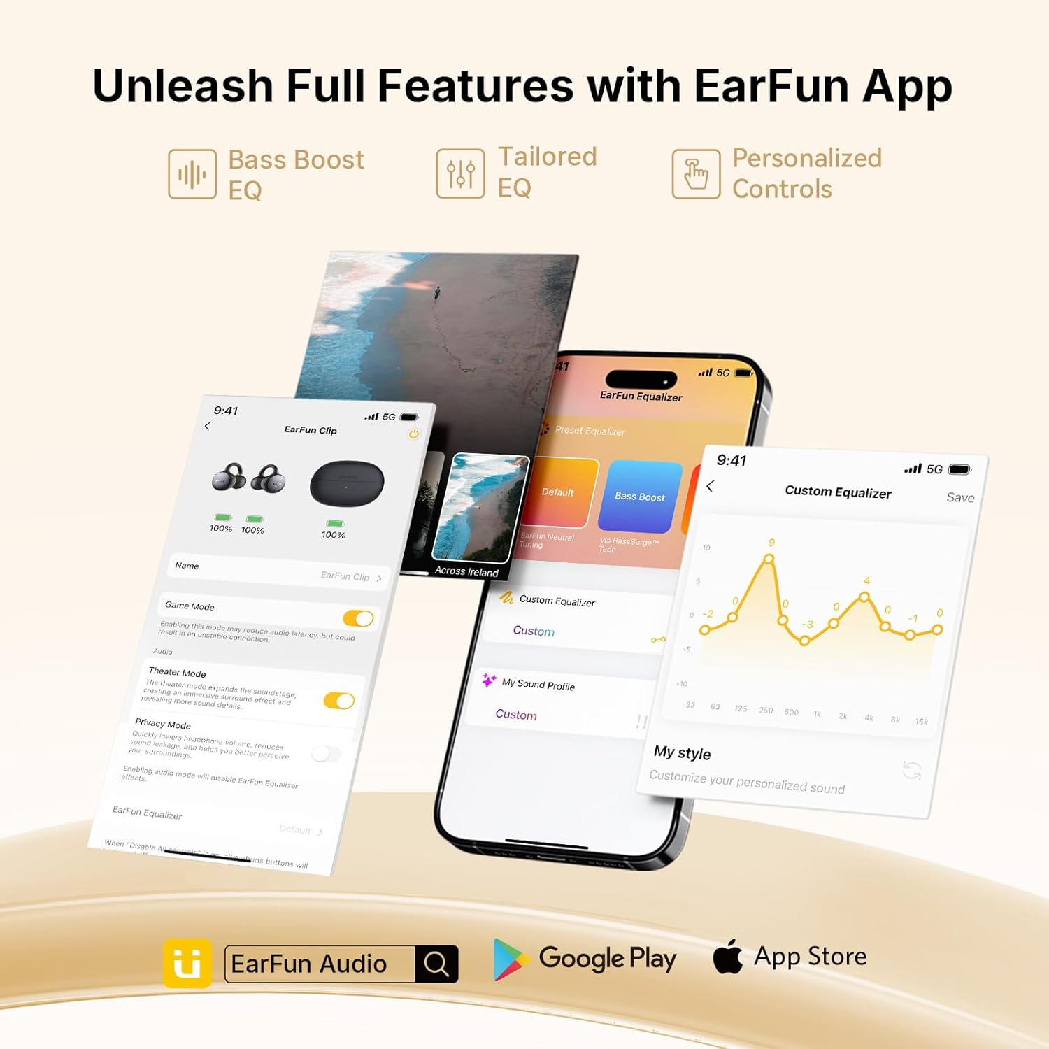 EarFun Clip Open Ear Earbuds, Wireless Clip On Headphones, Adaptive Comfort with Secure Fit, Bluetooth 6.0, LDAC, Hi-Res Audio, 2 Mics AI ENC Call, 40H Playtime, Earbuds for Sports, Running, Black - Image 8