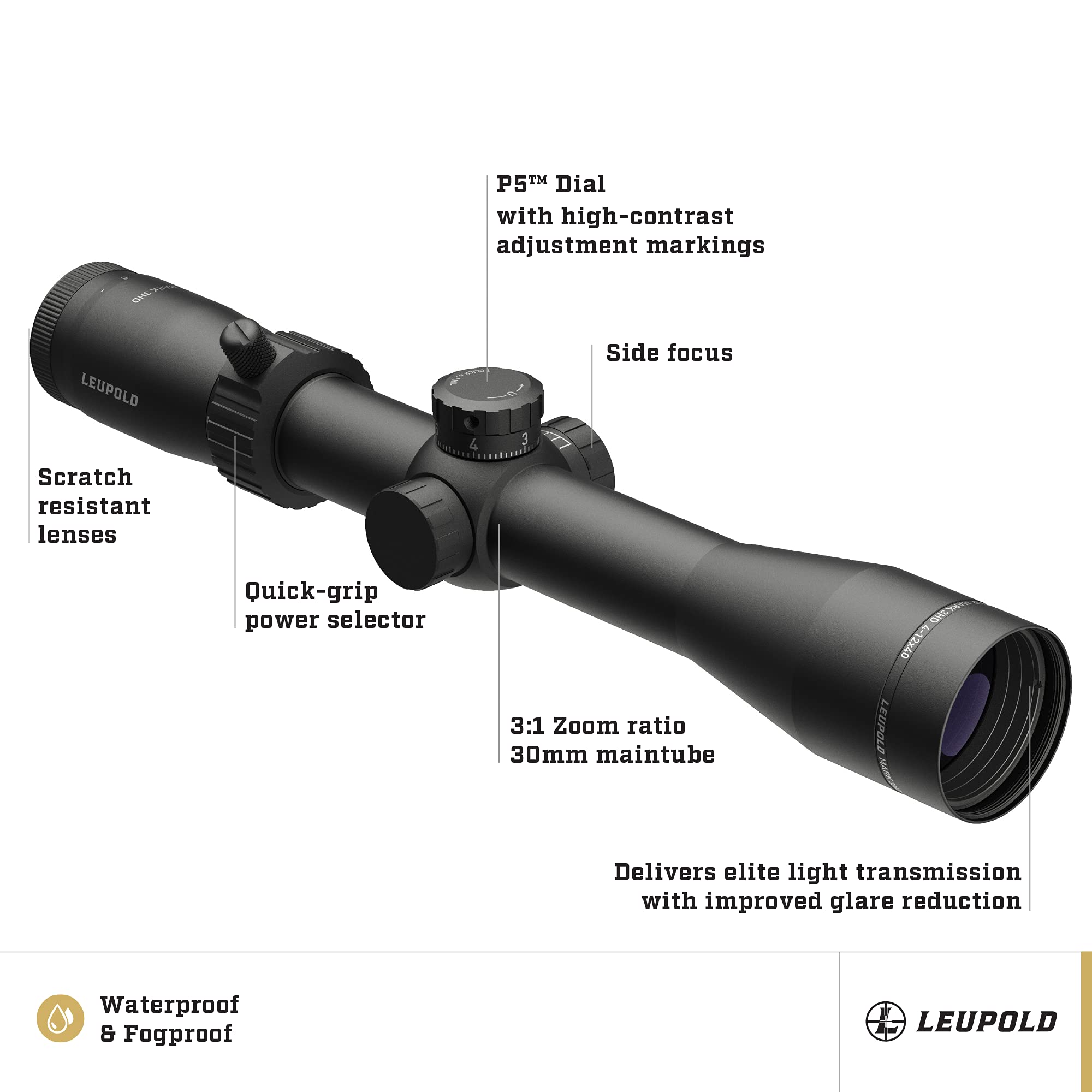 ✴︎D.D商品✴︎ Amazon.com : Leupold Mark 3HD 4-12x40mm Side Focus