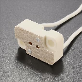 6 Pack G4 GX5.3 Lamp Holder Rectangular Porcelain Socket for MR16 MR11 LED CFL Halogen Bulbs with 6 Leads