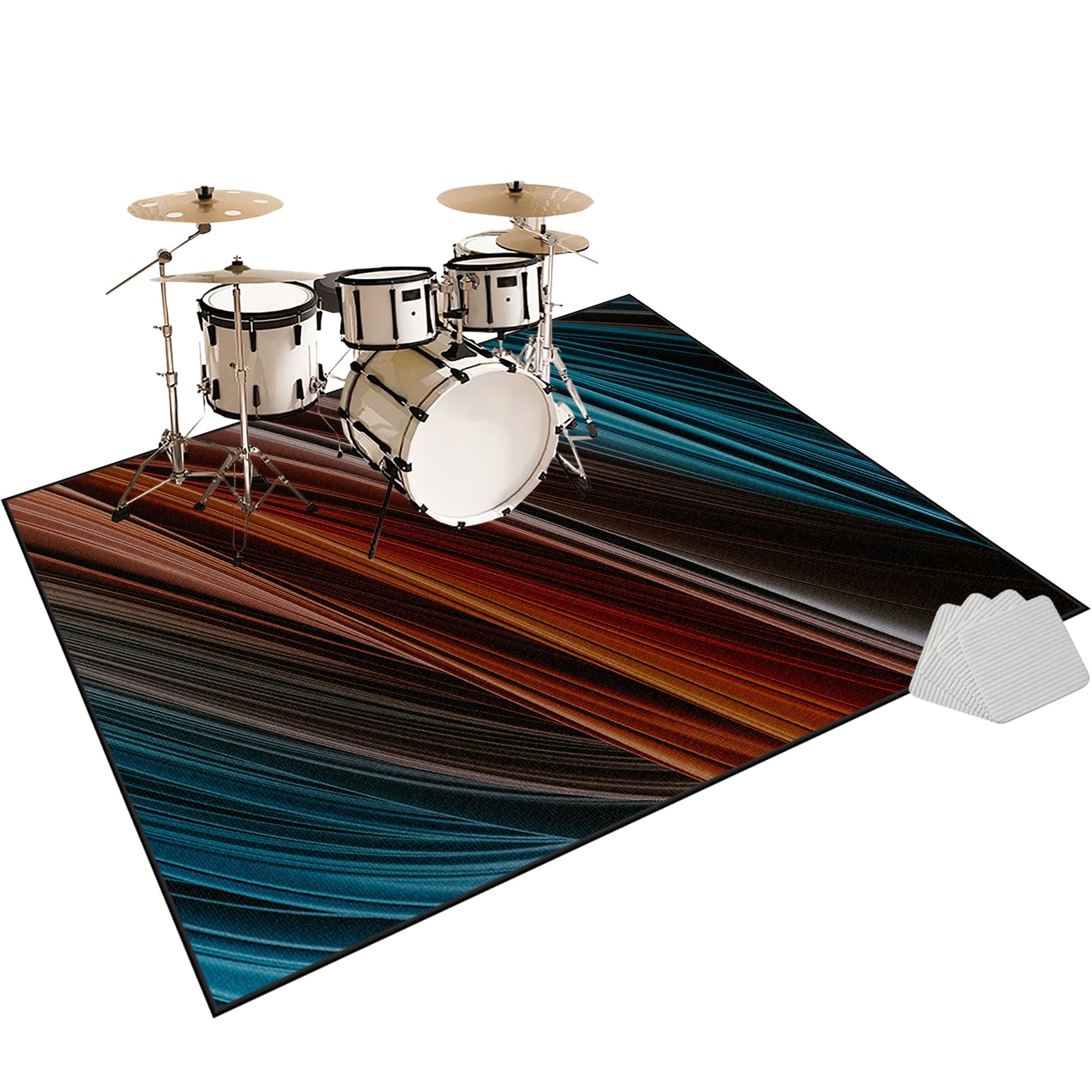 Dywaniki wodne Dźwiękoszczelny dywan bębnowy 120 x 90 cm mata do perkusyjnego perkusyjnego profesjonalnego jazzu do bębna bębna akustycznego bębna i innych instrumentów