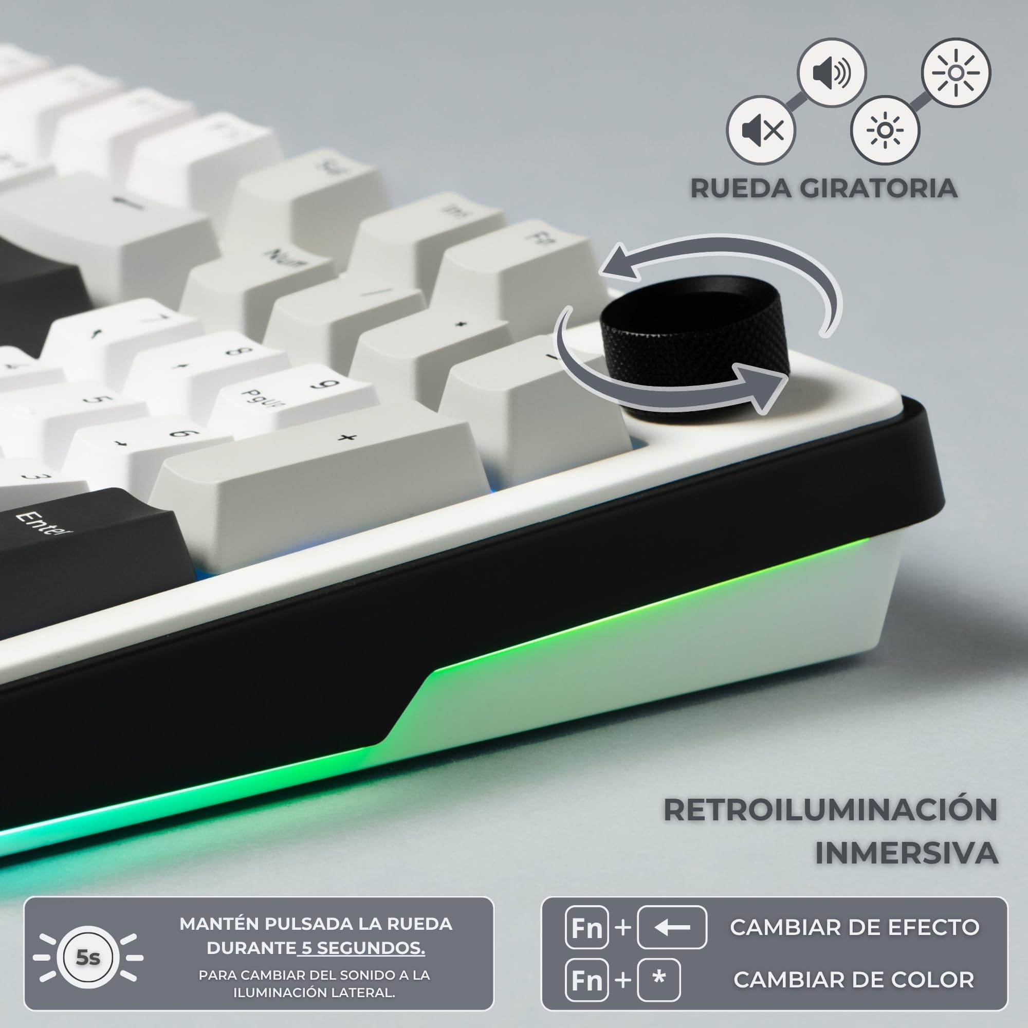 The G-Lab KEYZ Elite 400 WG Clavier Gaming sans Fil, QWERTY Ñ
