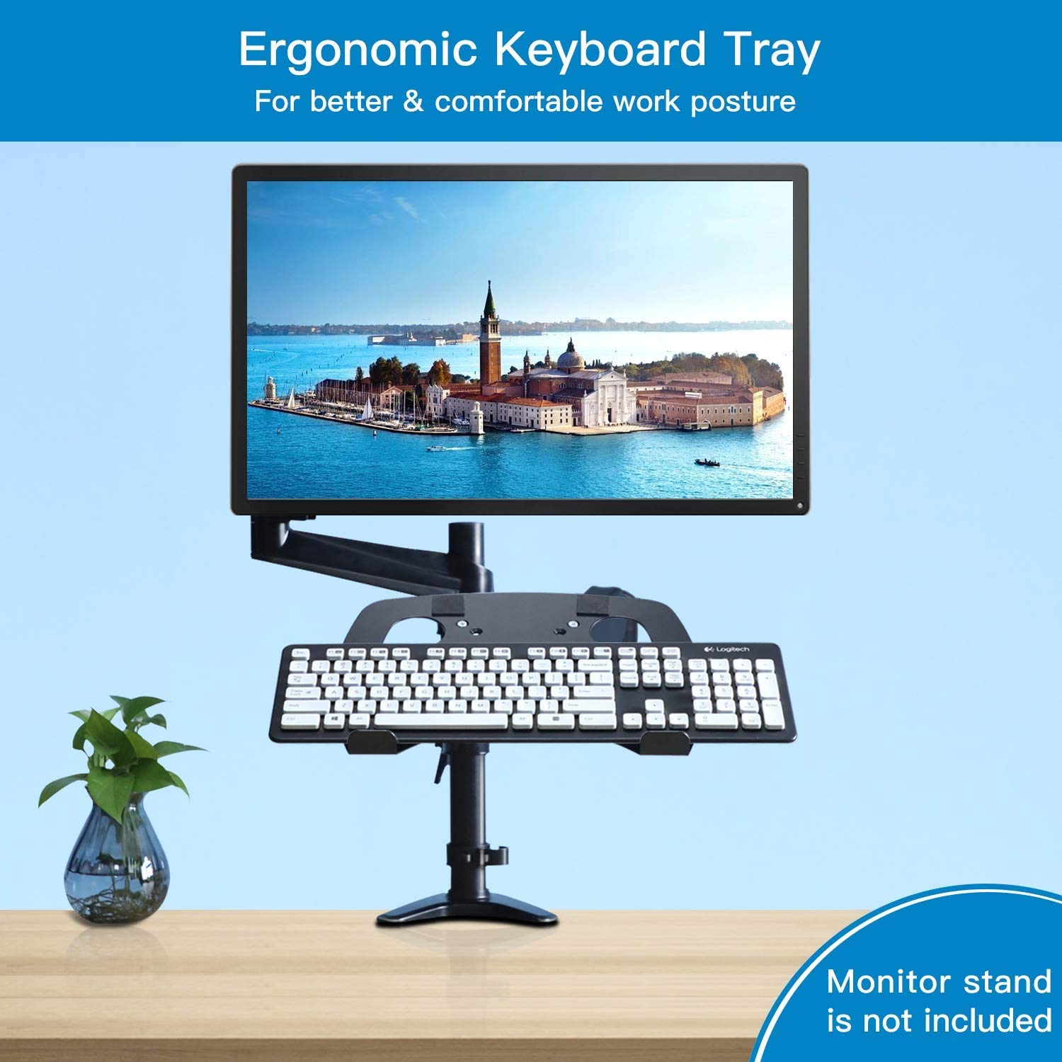 Laptop Tray Steel Notebook Holder for Monitor VESA Mount Stand Fits