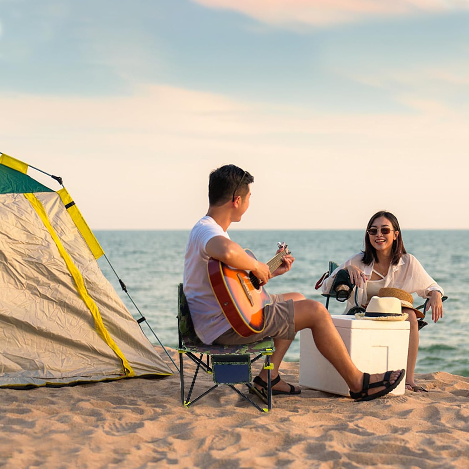 Mini Portable Folding Stool, Camping Fishing Stool for Adults Fishing Hiking Gardening and Beach with Carry Bag(16.5" L)