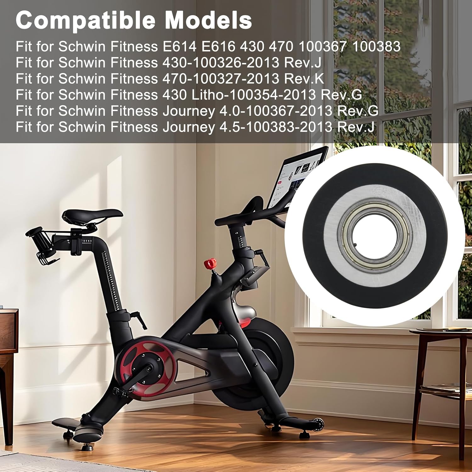 U Groove Guide Wheel Roller,Polyurethane Materials,Quiet and Smooth,Compatible with Schwinn E614 E616 430 470 100367 100383, Elliptical Wheel Roller Replace 8004225