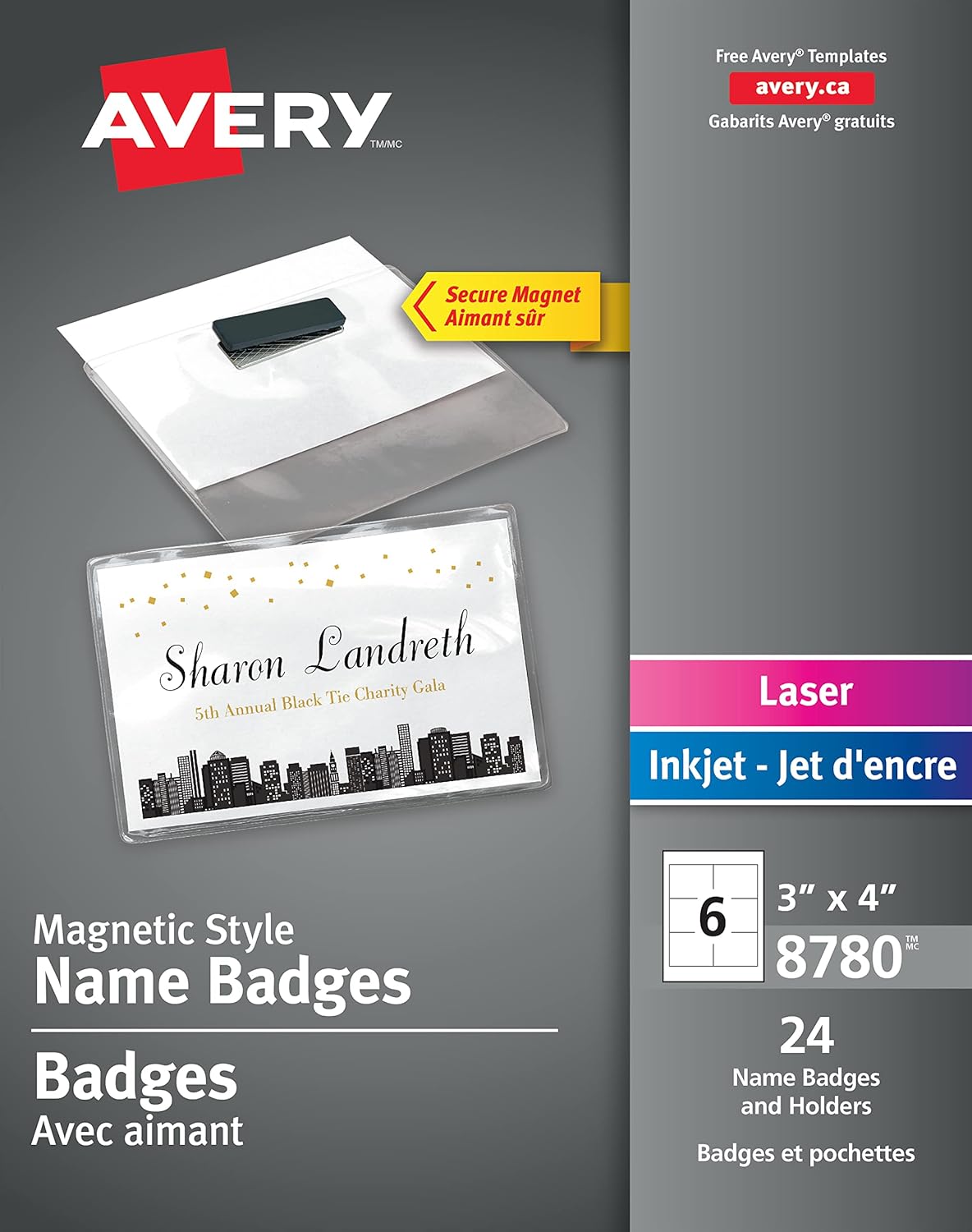 Avery 3" X 4" Name Tag Badge Kit, 24 Name Badges