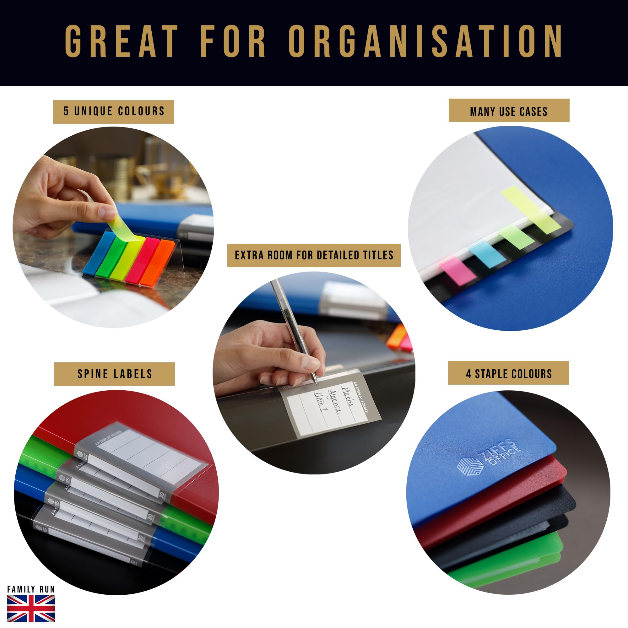 Ziffs Office® 4 x 60 Pocket A4 Display Folders, Premiun Folders with Plastic Pockets, A4 Folder, Display Book - Image 3