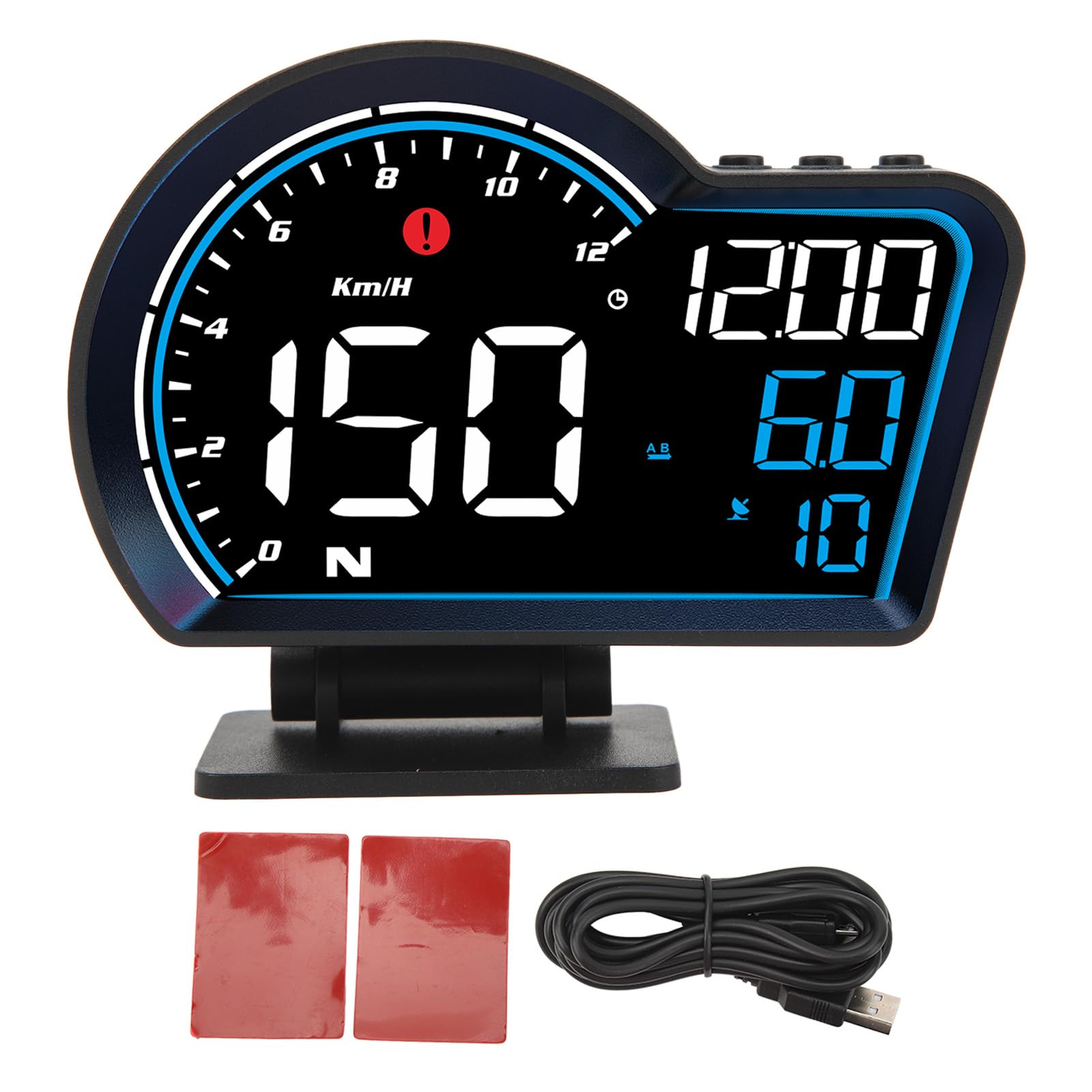 Tachimetro GPS di Navigazione, Display Hud, Display Hud Per Auto Direzione della Velocità Distanza di Guida Allarme di Velocità Eccessiva Display HD Tachimetro Digitale GPS Universale Per Veicolo