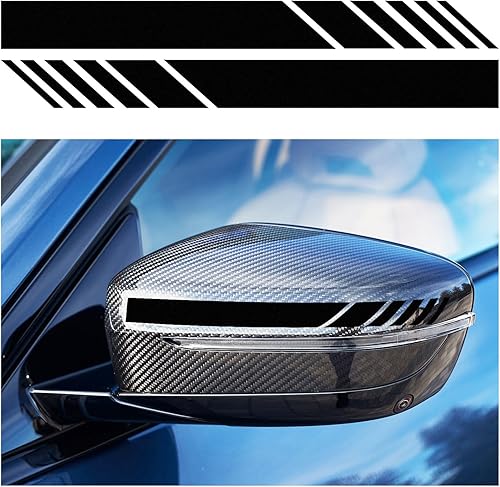 2 calcomanías para espejo retrovisor de automóvil, 5.51 x 0.55 pulgadas, impermeables, para espejo retrovisor lateral, rayas universales de