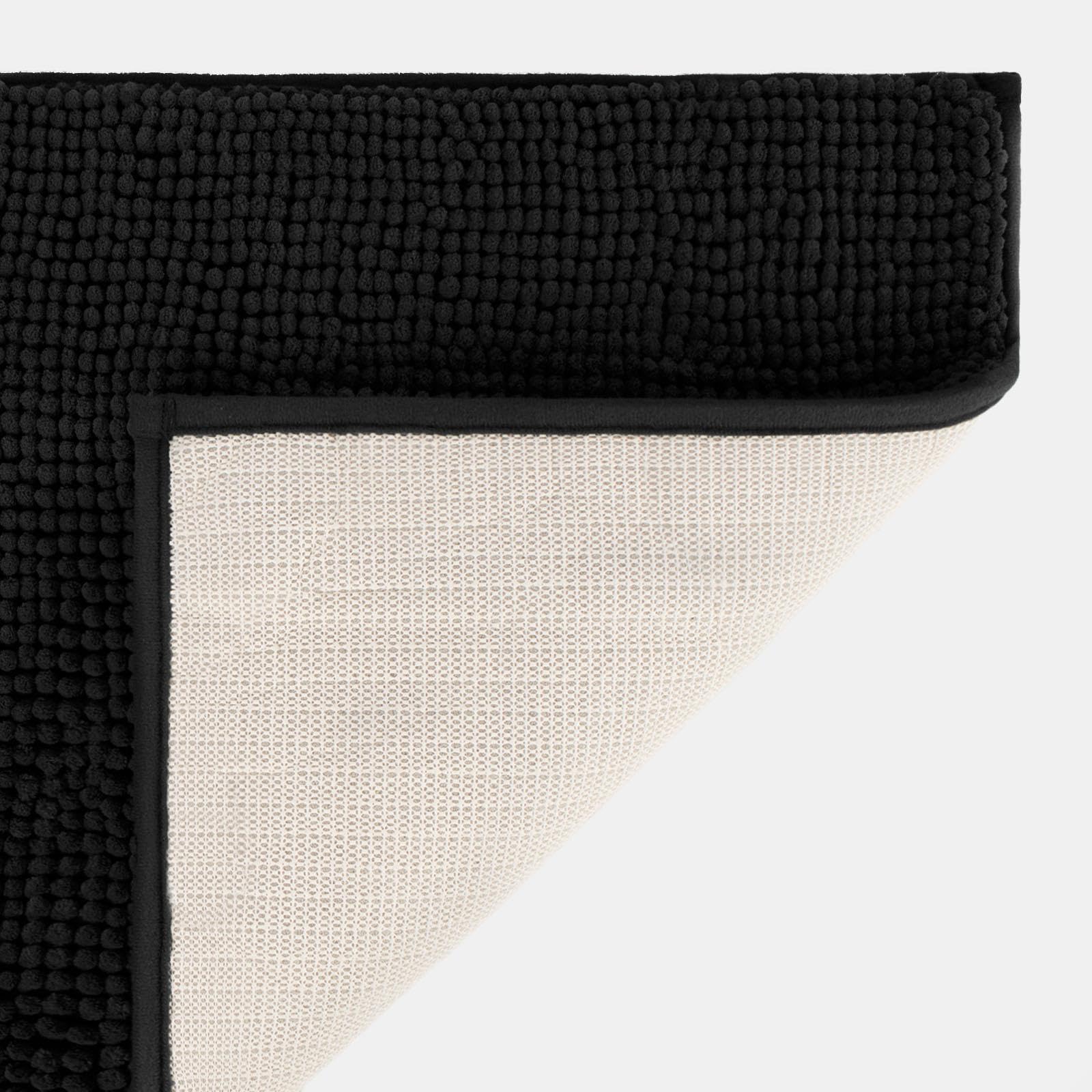 Brentfords Bath Mat Black Noodle, Non Slip Absorbent Bathroom Rug Super Soft Thick Mat Material Large Quick Drying Lightweight Bath Rug for Bathroom Floor - Image 3