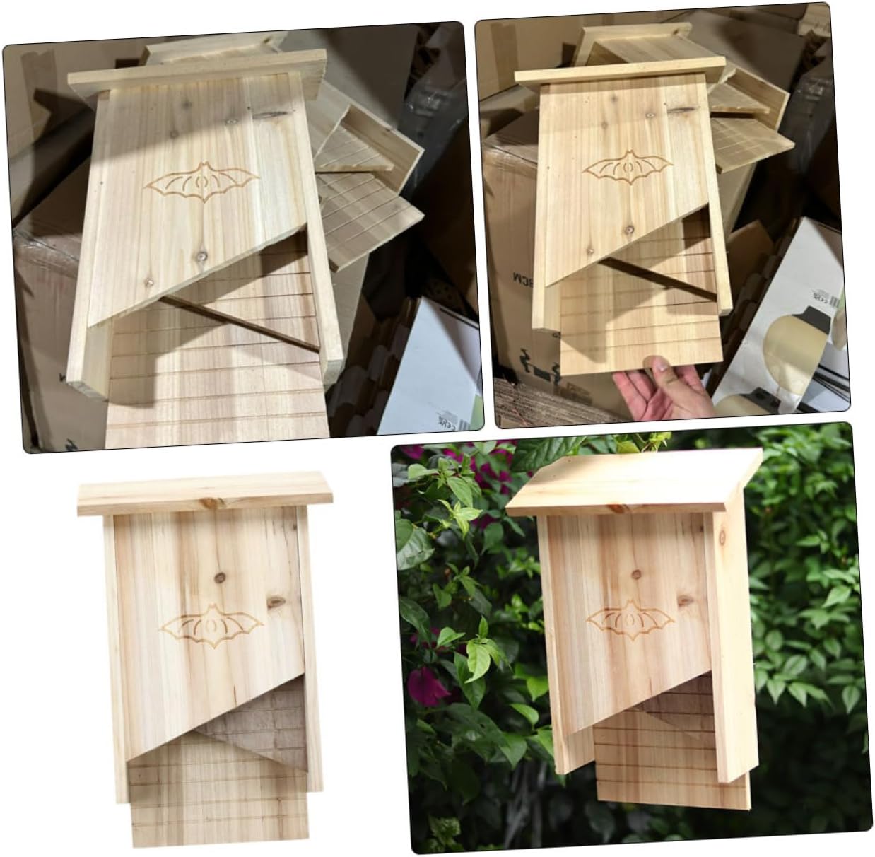 Pet House and Bat House Outdoor Bat Shelter for Courtyard Garden Weather-Resistant Design for Wildlife Lovers Convenient and Multifunctional