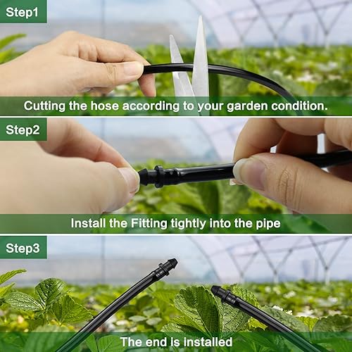 Miniatura 4 de Paquete de 70 conectores universales de riego por goteo de 14 pulgadas, conectores de púas para sistema de goteo o rociador