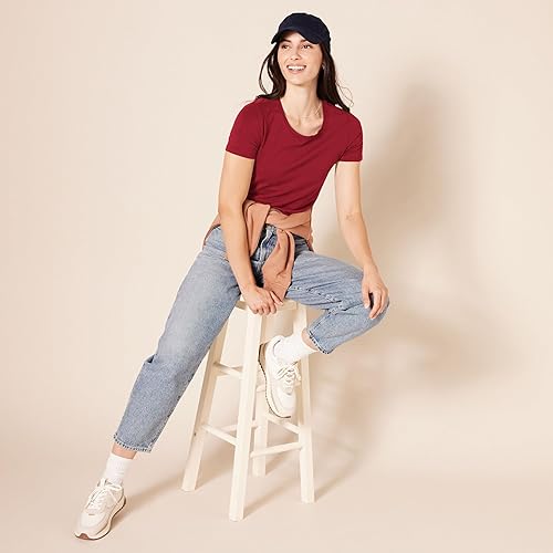 Vista 139 de Yaxa Essentials Women's Regular-Fit Short-Sleeve Crewneck T-Shirt