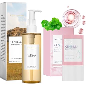 Centella Skin Care Set, Centella Cleansing Oil + Centella Stick Mask, Set of 2 | Cleansing Oil, Reinigt Sanft und Gr&uuml;ndlich, 
