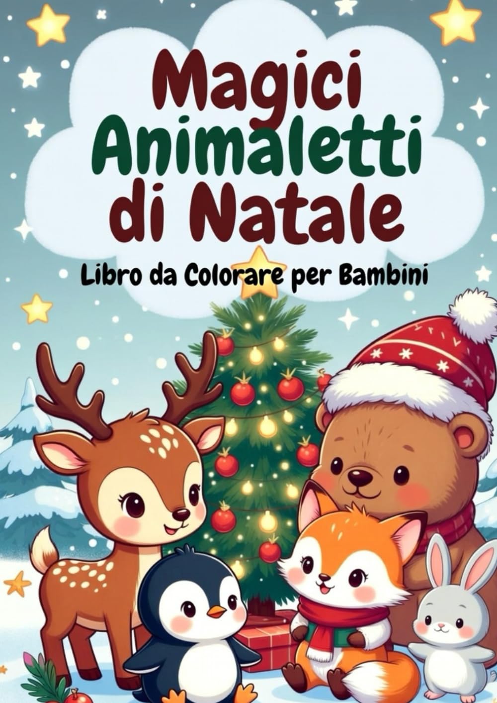 Magici animaletti di Natale: Libro da colorare per bambini