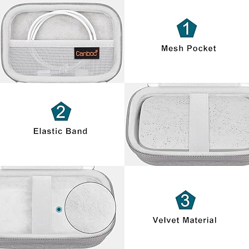 Miniatura 5 de Canboc Funda rígida para impresora fotográfica HP Sprocket de 2 x 3 para teléfono inteligente instantánea (funda Luna Pearl), bolsillo de malla